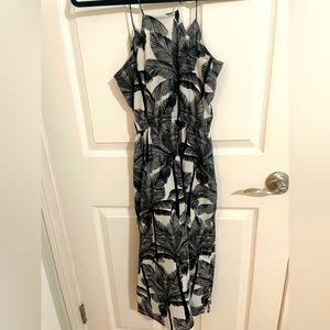 H&M Black and white midi spaghetti strap dress size 2 small